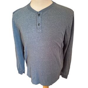 Marine Layer T‎ Shirt Mens Sz Med Blue Henely Long Sleeve Lightweight Casual